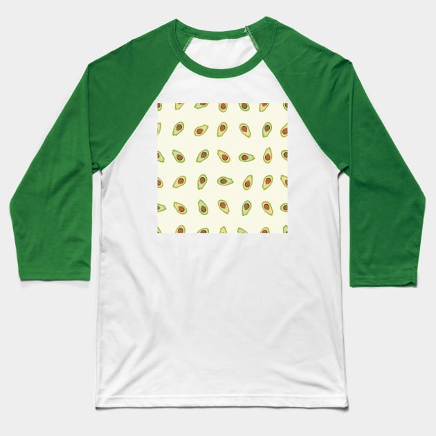 Avocado with nature colors Baseball T-Shirt by GULSENGUNEL